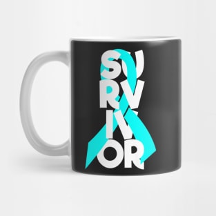 Ovarian Cancer Survivor Awareness Lime Green Ribbon Mug